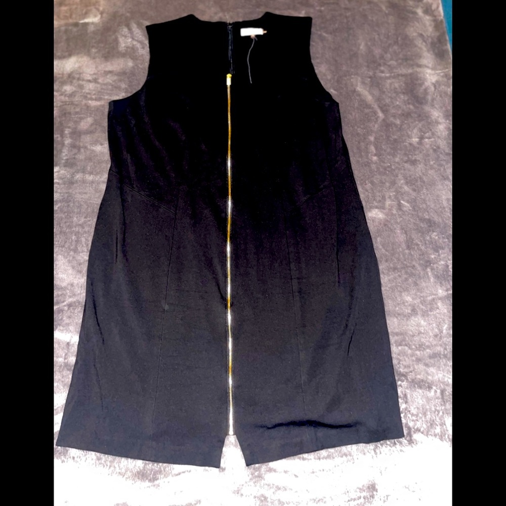 Calvin Klein Black And Gold Zipper Dress in Size 16W